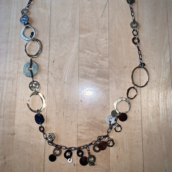 Sequin Jewelry - Vintage Sequin Metal Links necklace